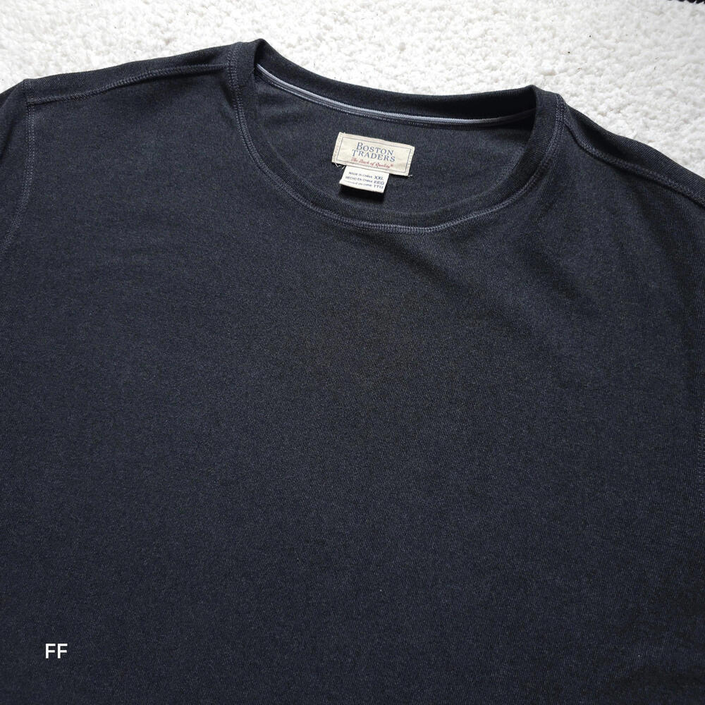 Boston Traders Mens Crewneck Pullover XXL Black Polyester Spandex Blend